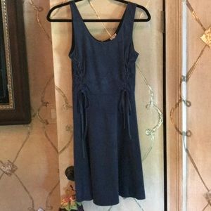 Navy blue suede dress